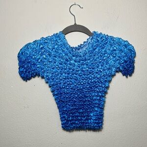 One Size‎ Womens Blue Puffy Stretchy Expandable 100% Polyester Magic Shirt